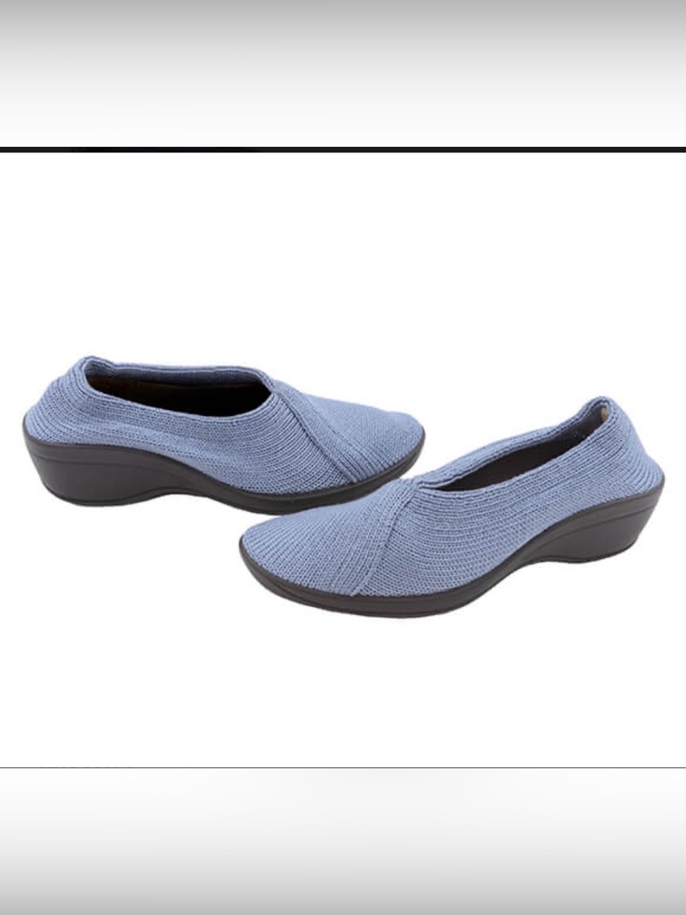 Arcopedico Mailu Sport slip-on shoes in a blue/titanium knit upper
